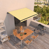 Vidaxl luifel erstreckt sich manuell 350 x 250 cm gelb und weiß