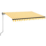 Vidaxl luifel manuell ausziehbar mit LED 350x250 cm gelb und weiß