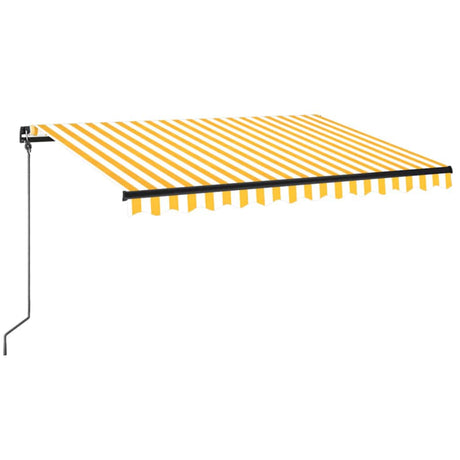 Vidaxx-Markise manuell ausziehbar mit LED 350x250 cm gelb und weiß