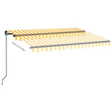 Vidaxx-Markise manuell ausziehbar mit LED 350x250 cm gelb und weiß