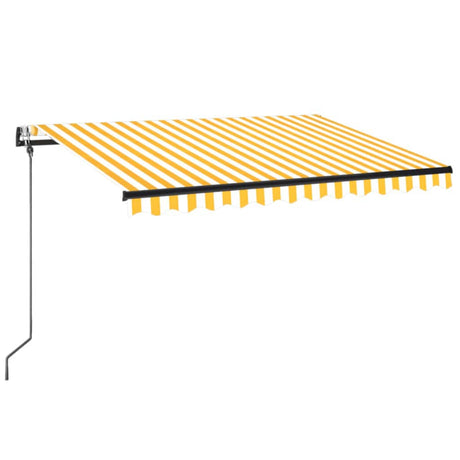Vidaxl Luifel Automatik mit LED- und Windsensor 350x250 cm gelb und weiß