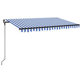 Vidaxl luifel manuell ausziehbar mit LED 450 x 300 cm blau und weiß