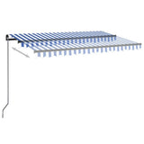 Vidaxl luifel manuell ausziehbar mit LED 450 x 300 cm blau und weiß