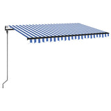 Vidaxl Luifel Automatik mit LED- und Windsensor 450x300 cm blau weiß