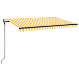 Vidaxl Luifel Automatik mit LED- und Windsensor 450 x 300 cm gelb und weiß