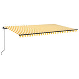 Vidaxl Luifel erstreckt sich manuell 500 x 300 cm gelb und weiß