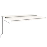 Vidaxl luifel manuell ausziehbar mit LED 500x300 cm cremefarben