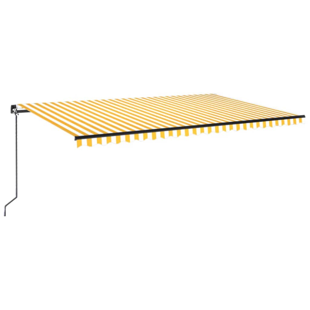 Vidaxl luifel manuell ausziehbar mit LED 500x300 cm gelb und weiß