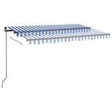 Vidaxl luifel erstreckt sich manuell 400x350 cm blau und weiß