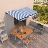 Vidaxl luifel erstreckt sich manuell 400x350 cm blau und weiß