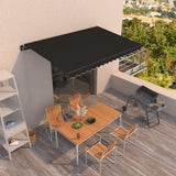 Vidaxl luifel erstreckt sich manuell 400 x 350 cm Anthrazit -ausgelöst