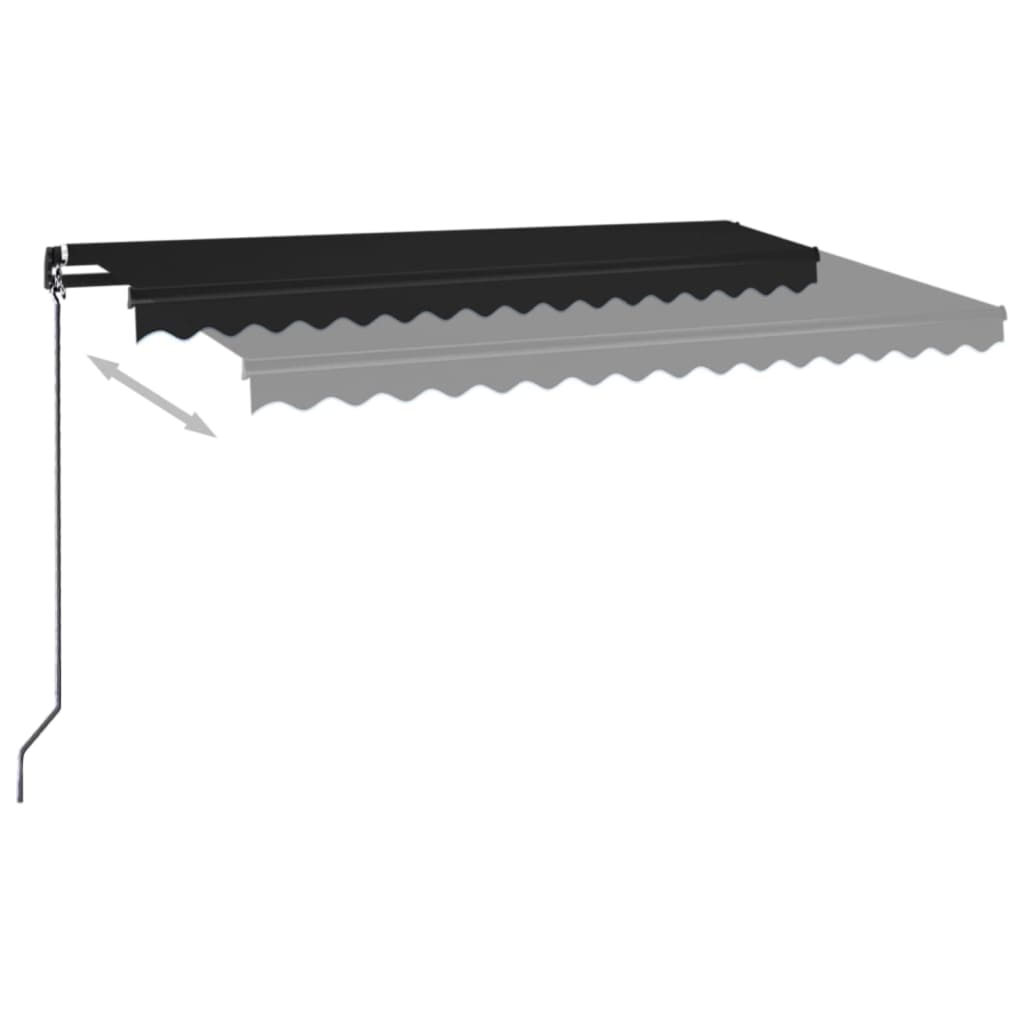Vidaxl luifel manuell erweiterbar mit LED 400x350 cm Anthrazitfarbe