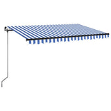 Vidaxl Luifel erstreckt sich manuell 450 x 350 cm blau und weiß