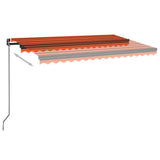 Vidaxl Luifel erstreckt sich manuell 450 x 350 cm orange und braun