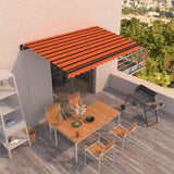 Vidaxl Luifel erstreckt sich manuell 450 x 350 cm orange und braun