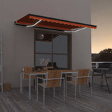 Vidaxl Luifel manuell ausziehbar mit LED 450x350 cm Orange und Braun