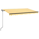 Vidaxl Luifel Automatik mit LED- und Windsensor 450x350 cm Gelb weiß