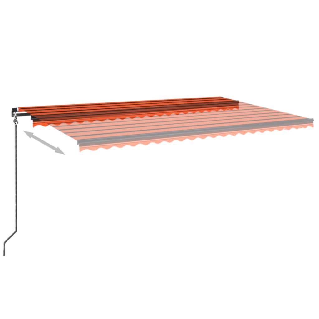 Vidaxl Luifel erstreckt sich manuell 500x350 cm orange und braun