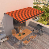 Vidaxl Luifel erstreckt sich manuell 500x350 cm orange und braun