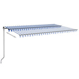 Vidaxl Luifel manuell ausziehbar mit LED 500x350 cm blau und weiß