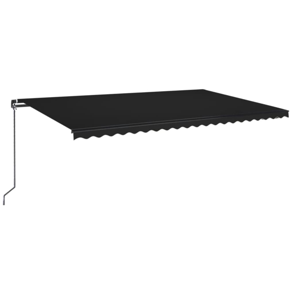 Vidaxl luifel manuell ausziehbar mit LED 500x350 cm Anthrazitfarbe