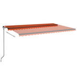 Vidaxl Luifel manuell ausziehbar mit LED 500x350 cm Orange und Braun