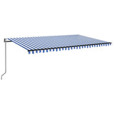Vidaxl Luifel erstreckt sich automatisch 500x350 cm blau und weiß