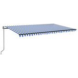 Vidaxl Luifel Automatik mit LED- und Windsensor 500x350 cm blau weiß
