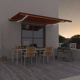 Vidaxl Luifel Automatik mit LED -Windsensor 500x350 cm Orange Braun