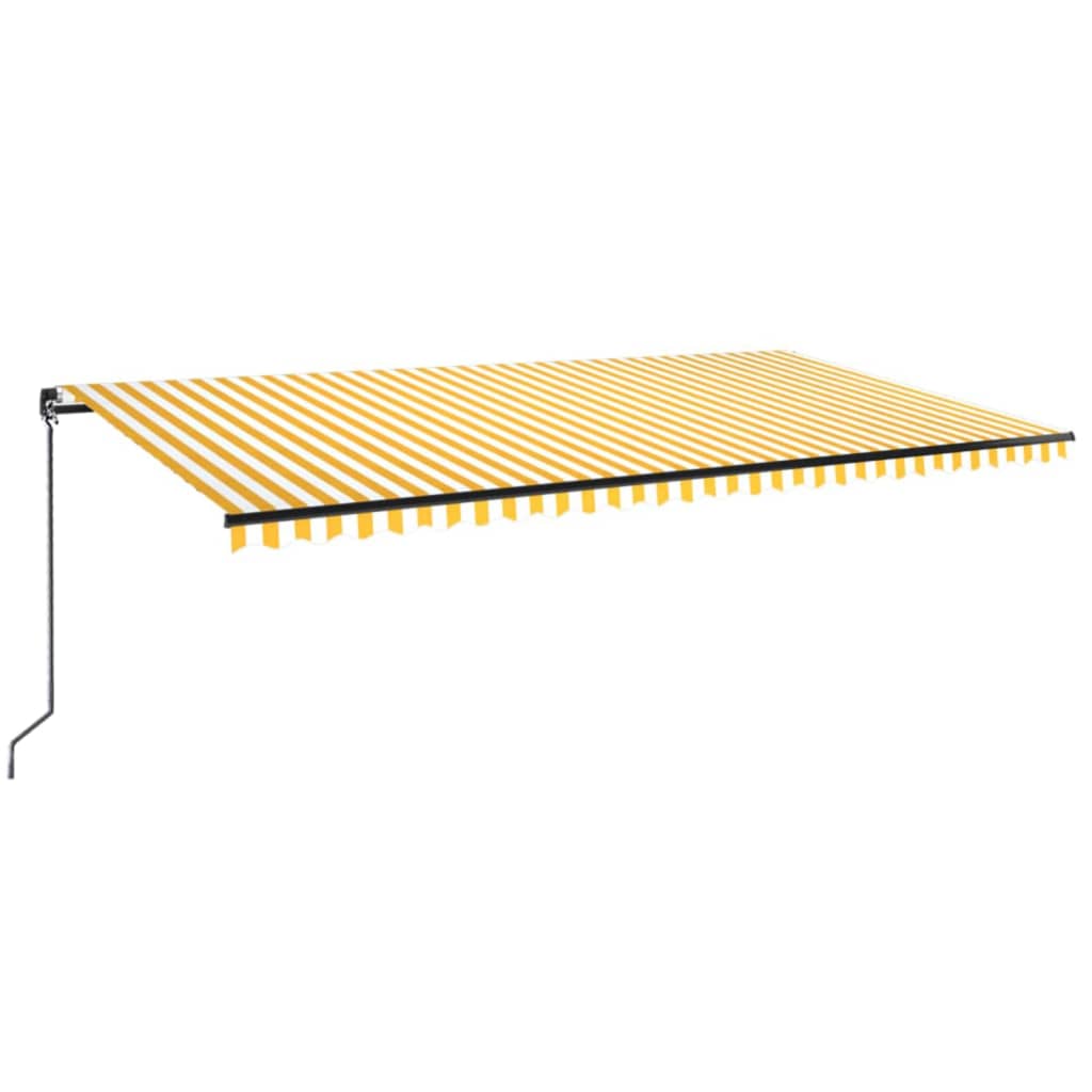 Vidaxl Luifel erstreckt sich manuell 600x350 cm gelb und weiß