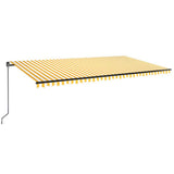 Vidaxl Luifel erstreckt sich manuell 600x350 cm gelb und weiß