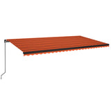 Vidaxl Luifel erstreckt sich manuell 600x350 cm orange und braun