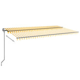 Vidaxl Luifel erstreckt sich automatisch 600x350 cm gelb und weiß