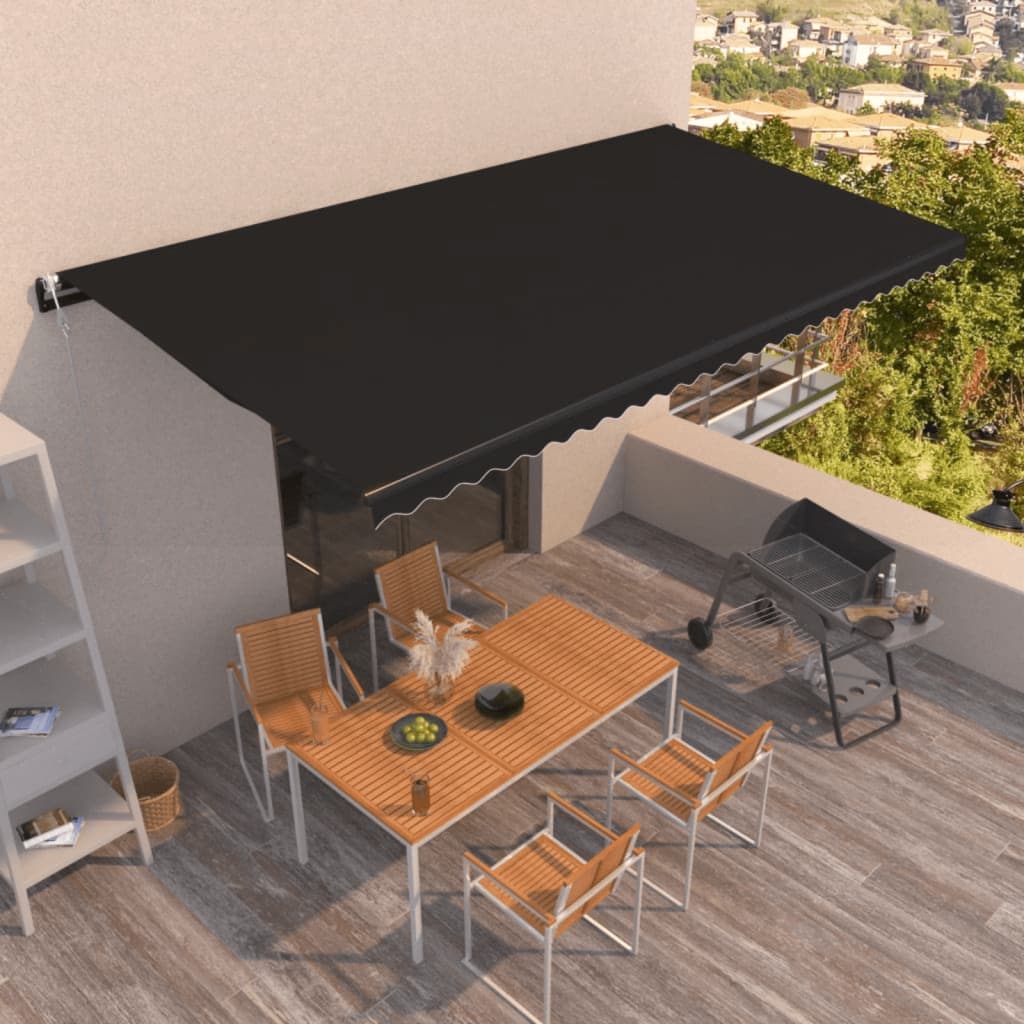 Vidaxl luifel Automatisch erweiterbar 600 x 350 cm Anthrazit -ausgelöst