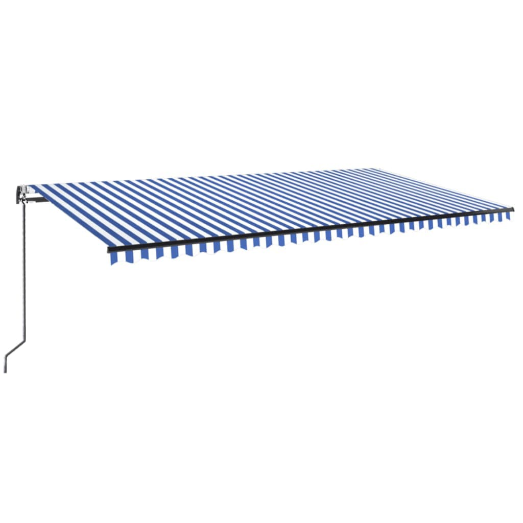Vidaxl Luifel Automatik mit LED- und Windsensor 600x350 cm blau weiß