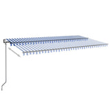 Vidaxl Luifel Automatik mit LED- und Windsensor 600x350 cm blau weiß