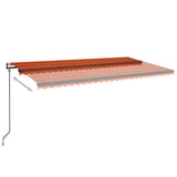 Vidaxl Luifel Automatik mit LED -Windsensor 600x350 cm Orange Braun