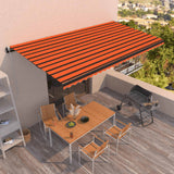 Vidaxl Luifel Automatik mit LED -Windsensor 600x350 cm Orange Braun
