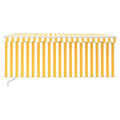 Vidaxl luifel manuell ausziehbare Rollerblind -LED 3x2,5 m gelb und weiß