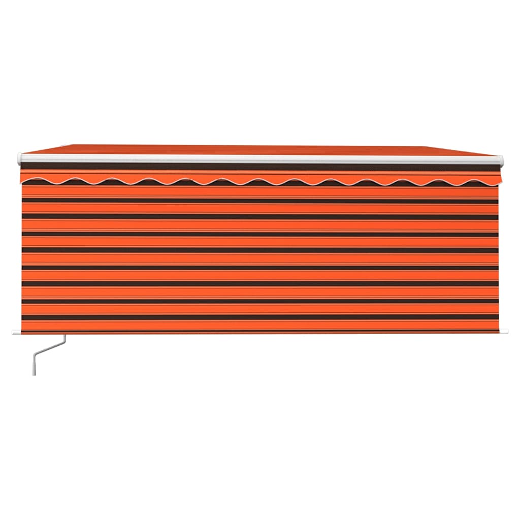 Vidaxl luifel handmatig uittrekbaar gordijn led 3x2,5 m oranje bruin