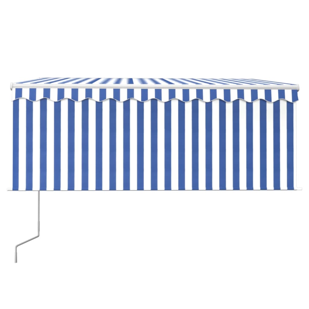 Vidaxl luifel exponierbar mit Roller Blind 3x2,5 m blau weiß