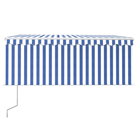 Vidaxl luifel exponierbar mit Roller Blind 3x2,5 m blau weiß