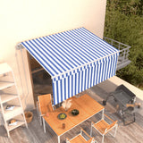 Vidaxl luifel exponierbar mit Roller Blind 3x2,5 m blau weiß