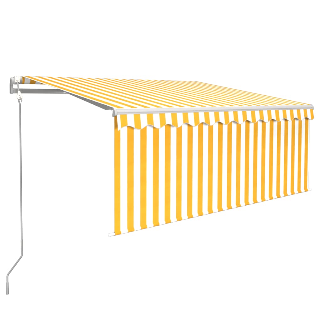 Vidaxl Luifel mit Roller Blind 3x2,5 m Gelb Weiß automatisch erweiterbar