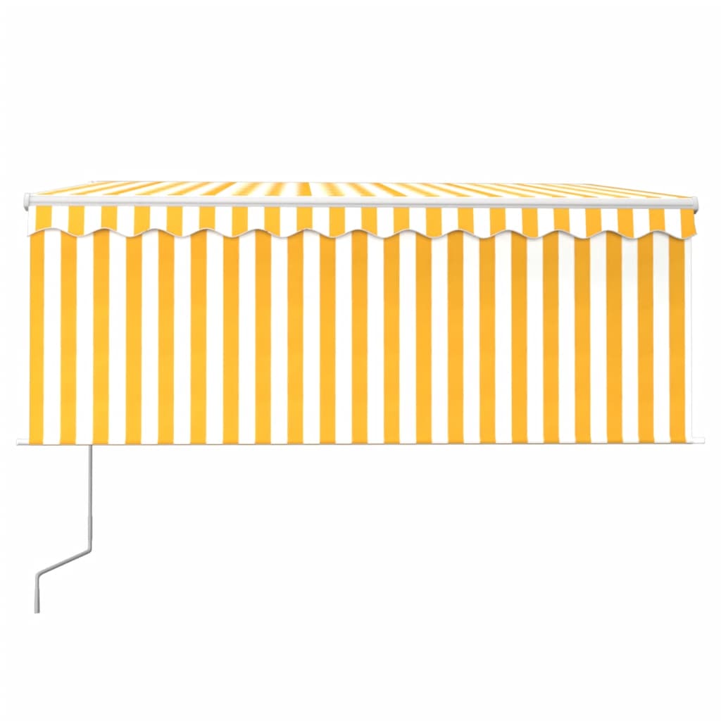 Vidaxl Luifel mit Roller Blind 3x2,5 m Gelb Weiß automatisch erweiterbar