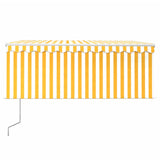 Vidaxl Luifel mit Roller Blind 3x2,5 m Gelb Weiß automatisch erweiterbar