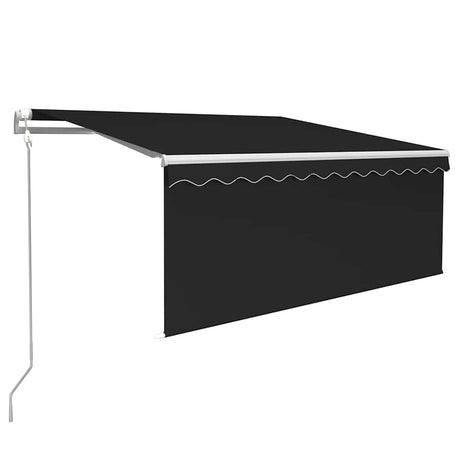 Vidaxx Markise mit Rollo, LED und Windsensor 3,5x2,5 m Anthrazit