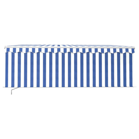 Vidaxl luifel manuell ausziehbar mit Roller Blind 4x3 m blau und weiß