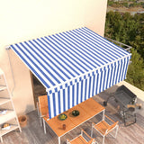 Vidaxl luifel manuell ausziehbar mit Roller Blind 4x3 m blau und weiß