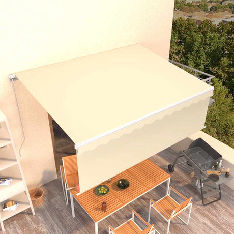 Vidaxl luifel mit Roller Blind 4x3 M cremefarbene gelenkt